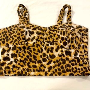 Cheetah adjustable strap medium crop top